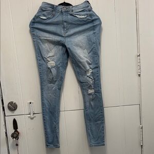 Mudd Juniors Light Blue Distressed Skinny Jeans